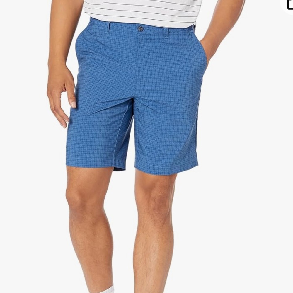 PGA TOUR Men's Flat Front Mini Geo Print Golf Short 32 EUC
